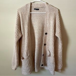 AMERICAN EAGLE Cream Tan Cardigan Sweater - Size Medium